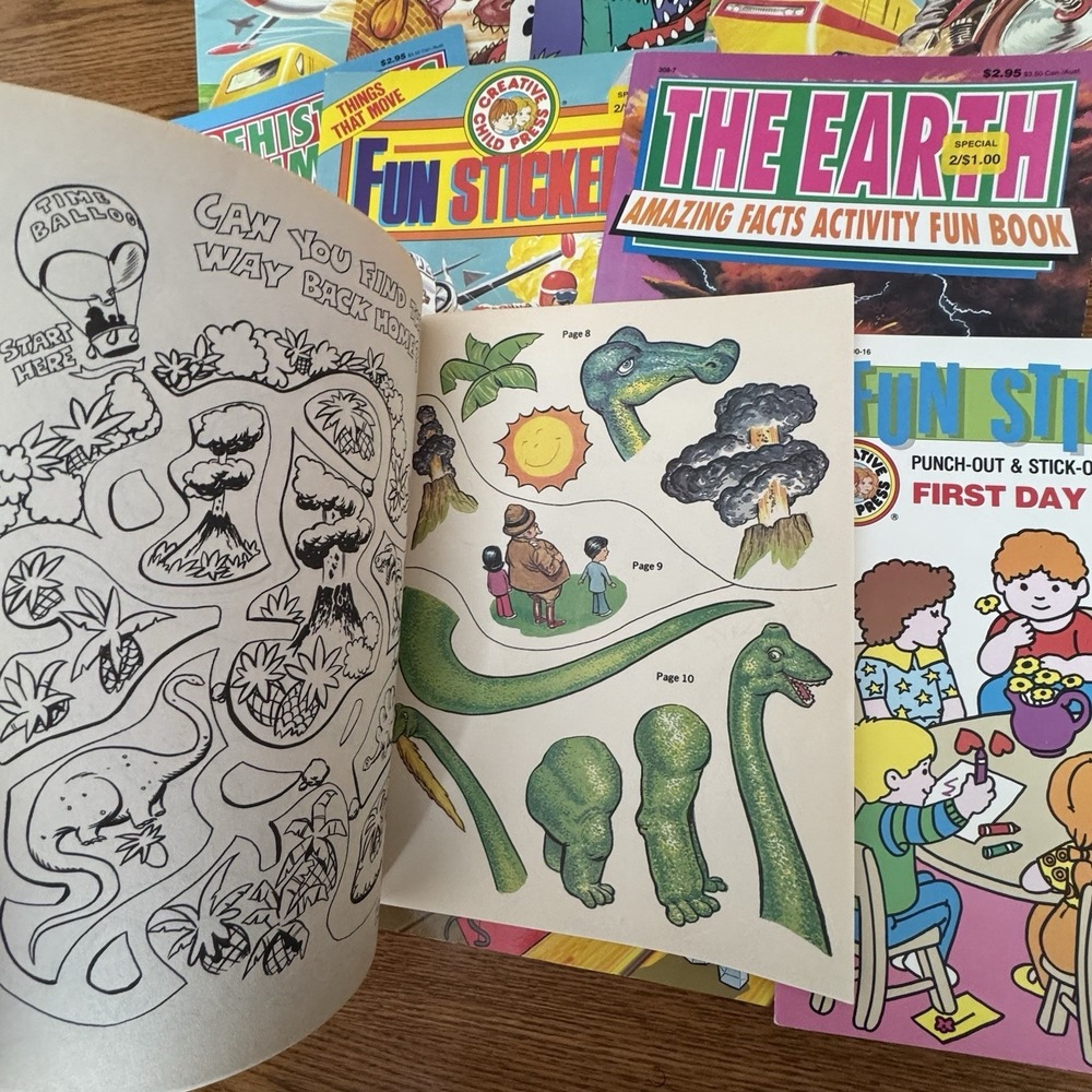 VTG 80s-90s Coloring & Punch Out Sticker Activity Books 10 Creative Child Press - Picture 3 of 7